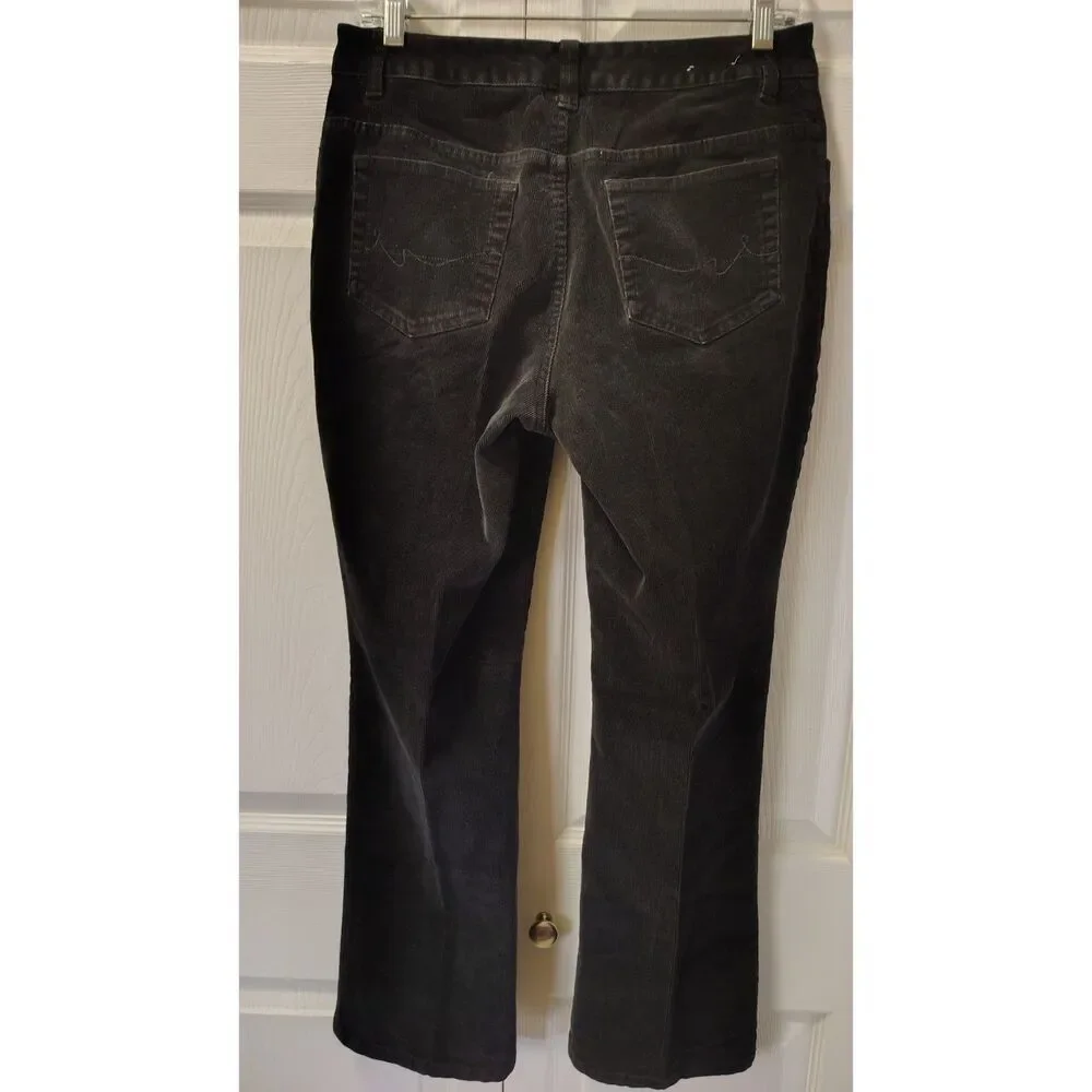 St. John's Bay Petite Stretch Corduroy Pants Black 8P